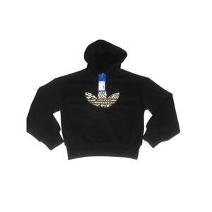 Adidas Originals Girls Black Leopard Logo Hoodie Size S NWT